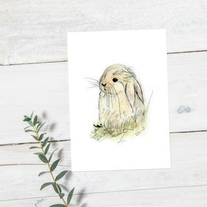 Paashaas kaart | Bunny Notecards | Konijnenkaart | Pasen Kaart | Bunny Print | Paashaas print | Schattig konijntje |  Konijn Print | Morvenna