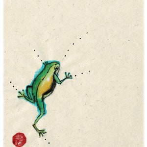 Frog card Tropical frog card Frog design Frog lover Amphibian Card Jumping Frog Card for him Card for her Frog art Morvenna image 2