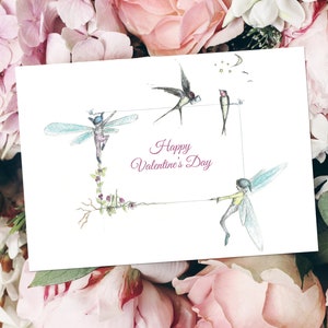 Personalised Valentines or Anniversary Card | With love on Valentines Day | Fairy love | Love card | Happy Valentines Day card | Morvenna