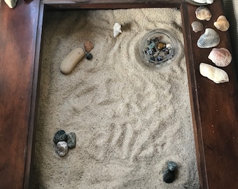 Handmade Oak Reptile Terrarium End Table, Zen Garden