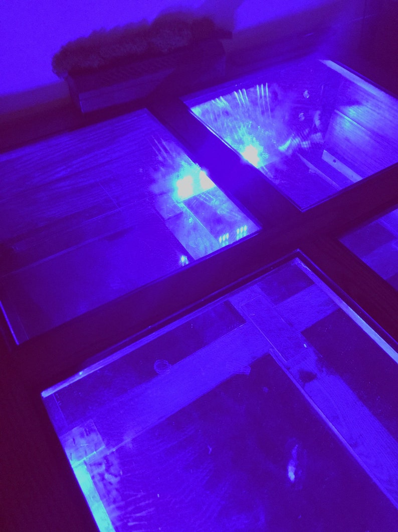 Upcycled Terrarium Coffee Table Light up Reptile Home Zen Garden Solid