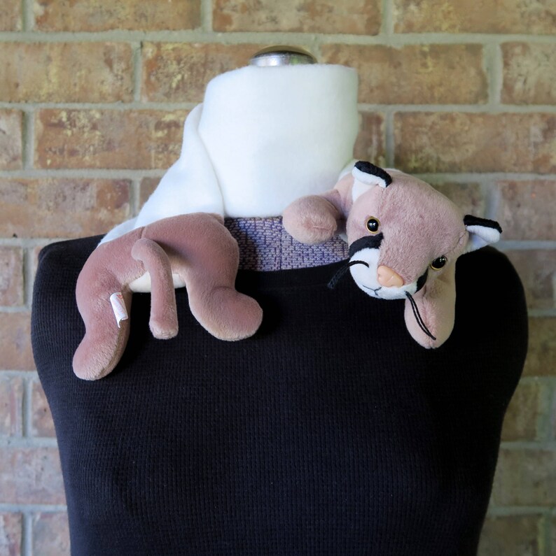 Stuffed Cougar Plush Cat Beanie Baby Winter White | Etsy