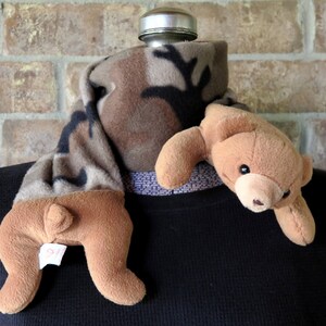 Plush Toy,  Beanie Babies, Little Boy Clothes, Camouflage Scarf, Stuffed Bear, Camo Baby, Toddler Gift, Toddler Christmas, Boy Neck Ties