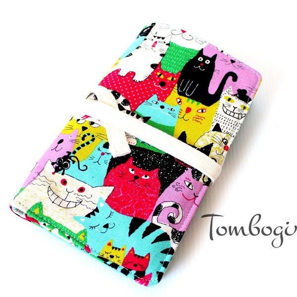 Family Passport Holder, Travel Accessory, Passport Cover, 4, 6 or 8 Passport Holder,  Australian made  – Colourful Cat