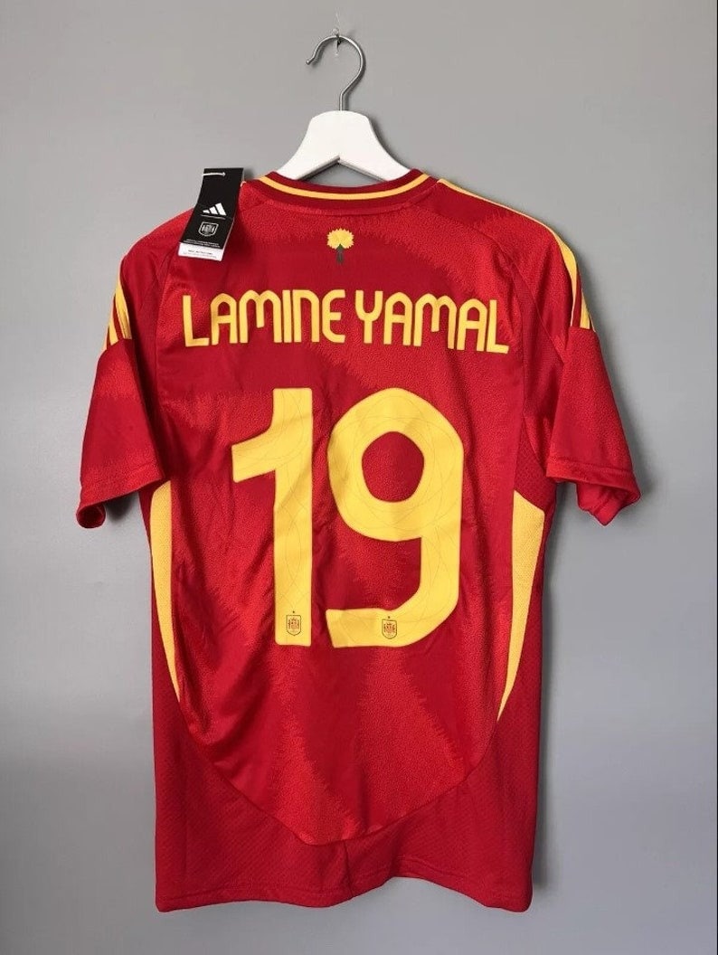 Lamine Yamal 19 Spain Jersey 2024 Home Soccer Football Shirt Spain