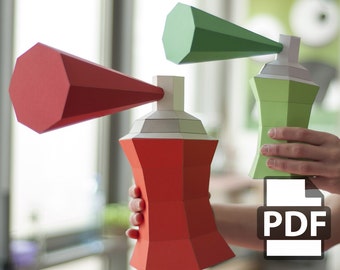 Spray Can - DIY Papercraft Kit (Instant Download)
