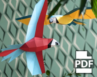 Parrot - DIY Papercraft Kit (Instant Download)