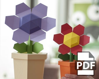 Pot Flower - DIY Papercraft Kit (Instant Download)