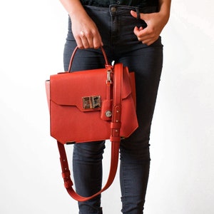 Hand-stitched Leather Handbag, Leather Bag for Women, Leather Crossbody Bag, Handmade Leather Purse, Unique Leather Handbag