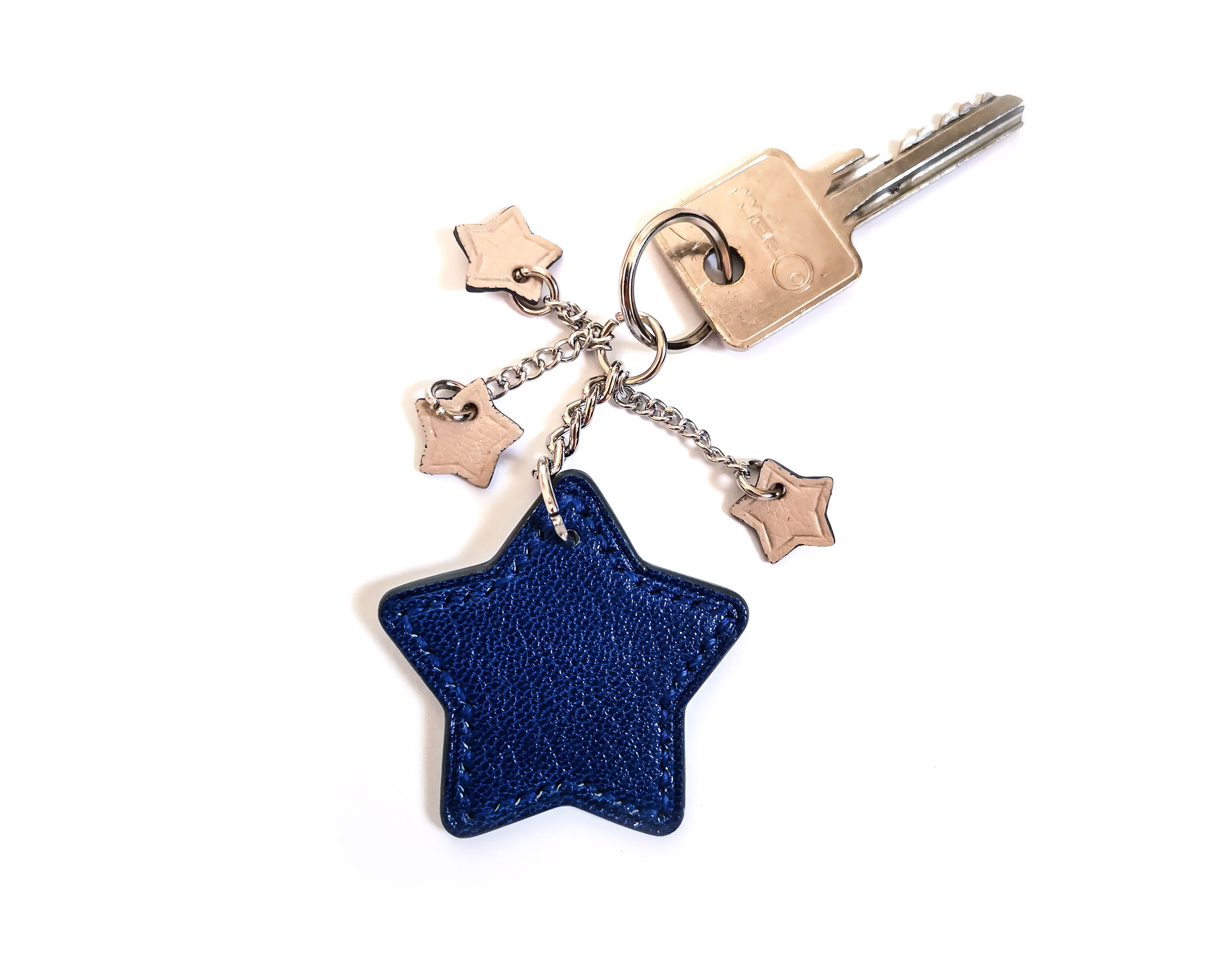 Hand Stitched Leather Key Chain /star Key Chain Personalized / Etsy