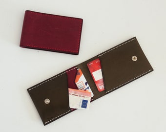 Slim Leather Card Holder | Leather Card Wallet | Hand Stitched Leather Card Holder| Minimalist Wallet | Front Pocket Leather Wallet