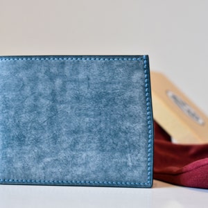 Cartera de cuero cosida a mano, Cartera de cuero curtido vegetal, Cartera de cuero personalizada, Cartera vegetal natural