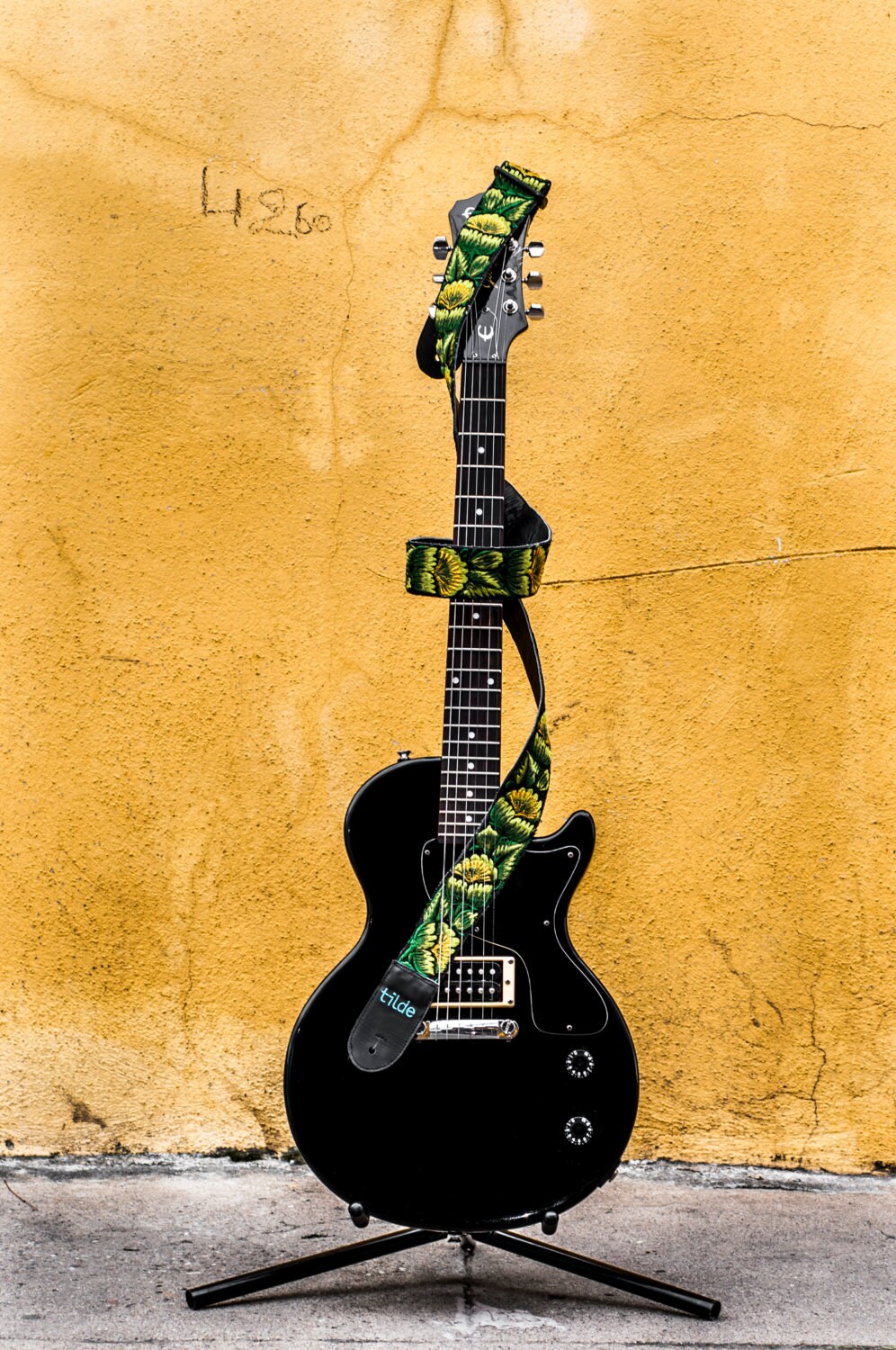 Leather Guitar Strap Green Guitar Strap Acoustic Guitar Etsy