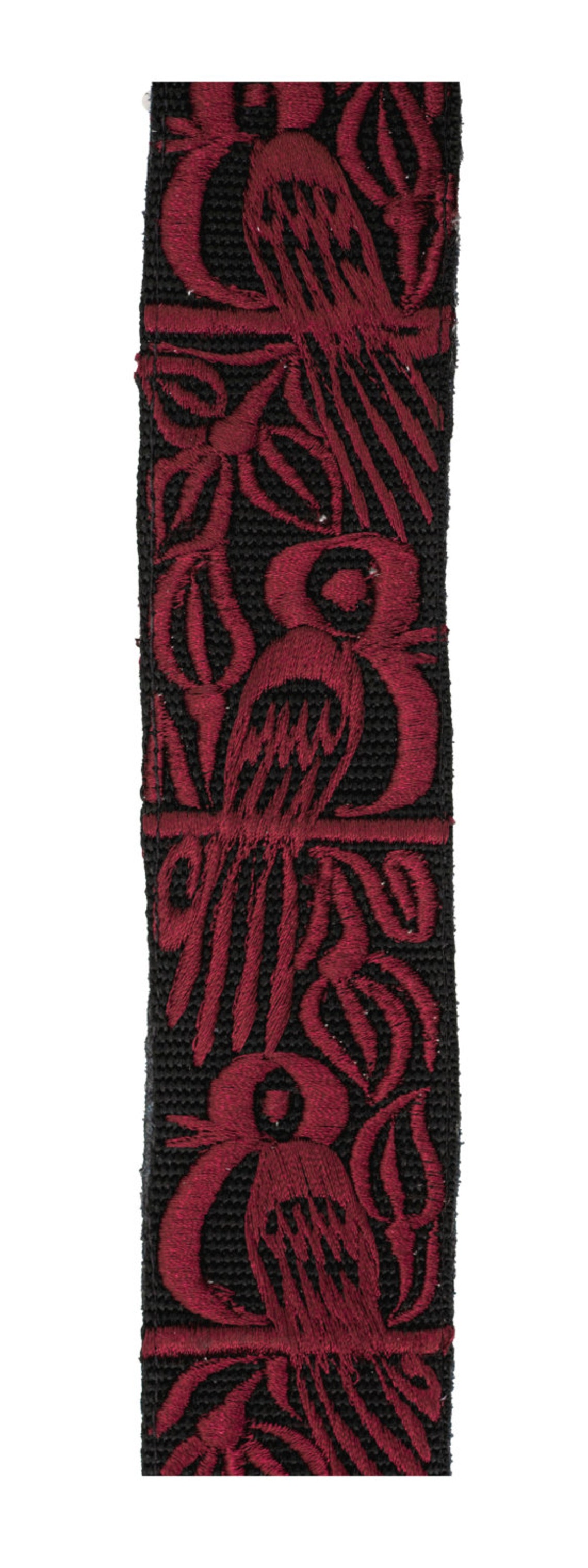 Leather Embroidered Guitar Strap Acoustic Guitar Strap Etsy