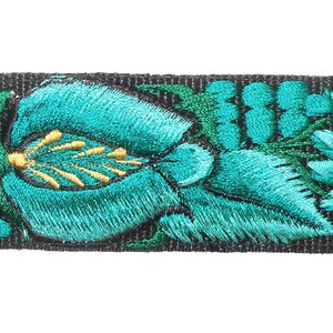 Leather camera strap with traditional Guatemalan embroidery, Gift photographer, DSLR camera strap, Woven strap jade, cyan. green JDC2 image 4