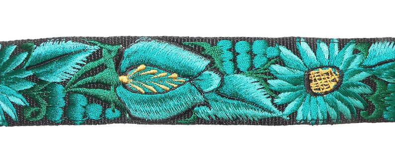Leather camera strap with traditional Guatemalan embroidery, Gift photographer, DSLR camera strap, Woven strap jade, cyan. green JDC2 image 4