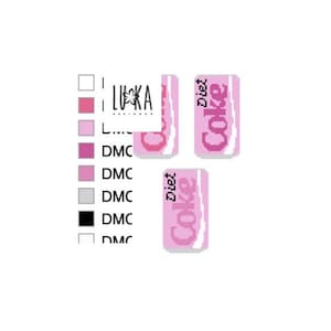 3 PINKS Diet Coke PDF Cross Stitch Download Pattern