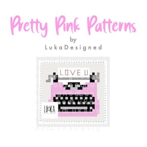 Modello PDF per punto croce retrò rosa da scaricare