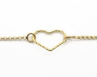 Vergoldetes Silberherz Armband: Minimalistische Bettelkette