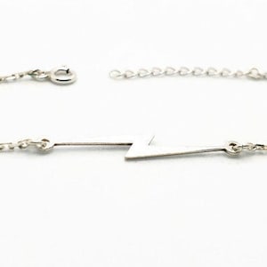 Sterling Silver Lightning Bolt Bracelet: Minimalist Charm Link