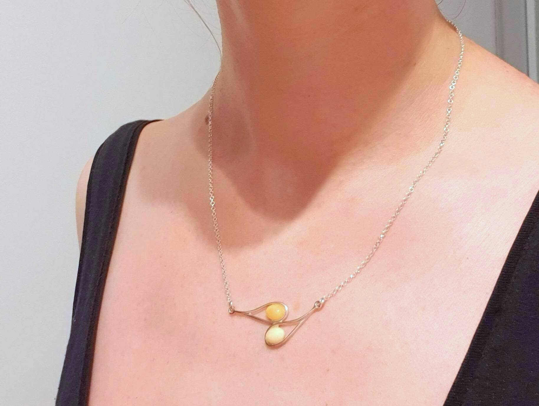 HENRYKA Honingbij Ketting – 925 Sterling Zilver Met Baltisch Barnsteen, Bijenliefhebber Cadeau