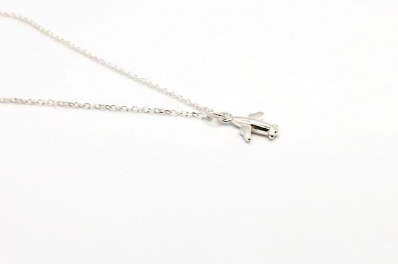 Collana con aeroplano di carta/argento sterling, collana importante, gioielli in argento 925, gioielli fatti a mano, regalo significativo, gioielli contemporanei - Italia