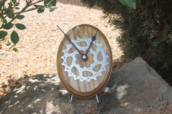 Bike Clock Wood Bicycle Desk Clock Etsy