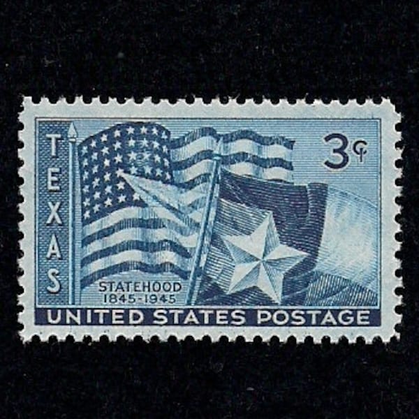 10 TEXAS - Pack of (10) Vintage (Issued in 1945) - Texas Flag - Unused U.S. Postage Stamps - Post Office Fresh!