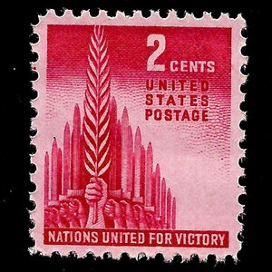 20  Allied Nations - Pack of (20) Vintage (Issued in 1943) Unused World War II Original USPS Postage Stamps for U.S. Mail.