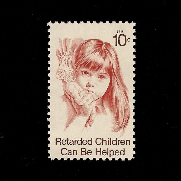 10 - Helping Retarded Children - Pack of (10) Vintage (Issued in 1974) Unused U.S. Postage Stamps - Post Office Fresh!