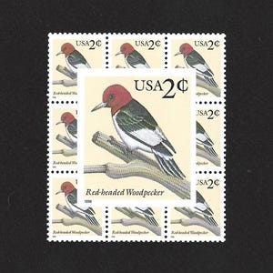 20 Red-Headed Woodpecker Postage Stamps - Pack of (20) Unused Original USPS Postage Stamps for U.S. Mail.