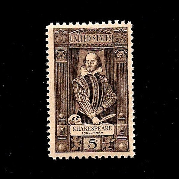 10 SHAKESPEARE - Pack of (10) - William Shakespeare - Vintage (Issued in 1964) Unused U.S. Postage Stamps - Post Office Fresh!