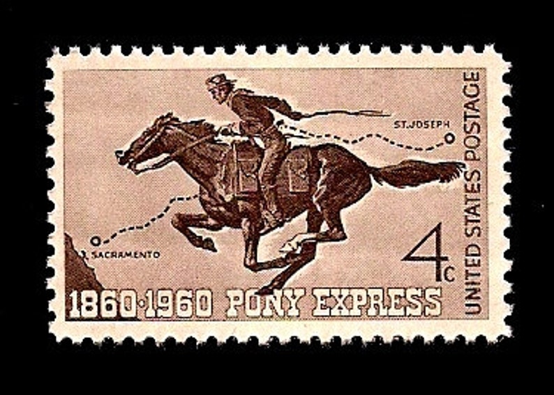 10 Pony Express Pack of 10 Vintage Unused U.S. Postage Etsy