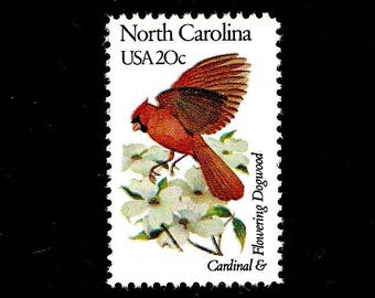 10 North Carolina State Bird and Flower - Pack of (10)  Vintage (Issued in 1982) Unused U.S. Postage Stamps - Post Office Fresh!