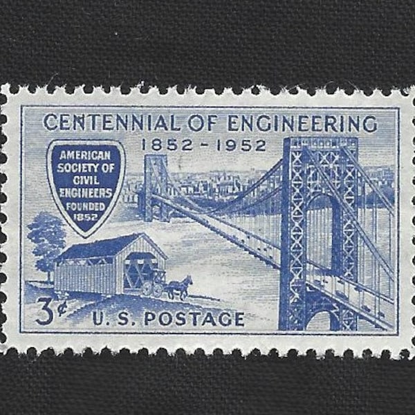 10 George Washington Bridge (Civil Engineers)- Pack of (10) Vintage (Issued in 1952) Unused U.S. Postage Stamps - Post Office Fresh!