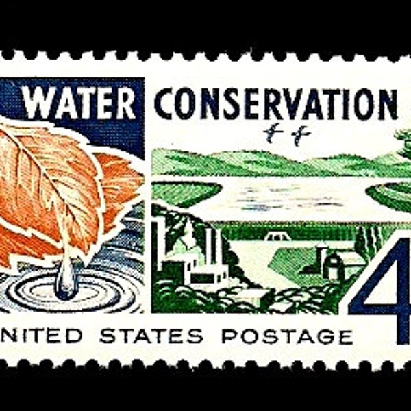 10 Water Conservation - Pack of (10) Vintage (Issued in 1960) Unused U.S. Postage Stamps - Post Office Fresh!