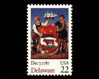 10 Delaware - Pack of (10) - Vintage (Issued in 1987) Unused U.S. Postage Stamps - Post Office Fresh!