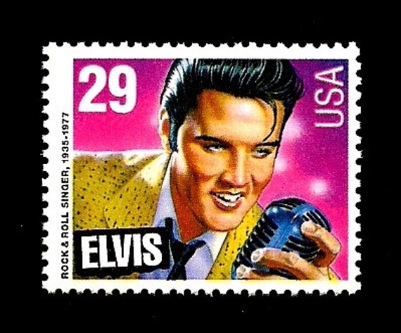 10 Elvis Presley Postage Stamps - Pack of (10) Vintage (issued in  display picture 1