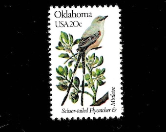 10 Oklahoma State Bird and Flower - Pack of (10)  Vintage (Issued in 1982) Unused U.S. Postage Stamps - Post Office Fresh!