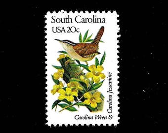 10 South Carolina State Bird and Flower - Pack of (10)  Vintage (Issued in 1982) Unused U.S. Postage Stamps - Post Office Fresh!