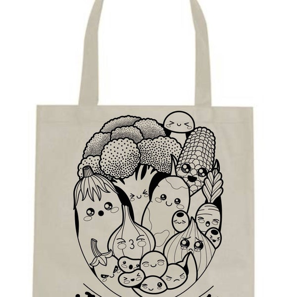Veg Life / Vegetarian and Vegan Vegetable Plant Based Life / Plant Based Living / Positive Living Tote Shopper Bag by Dinkyink