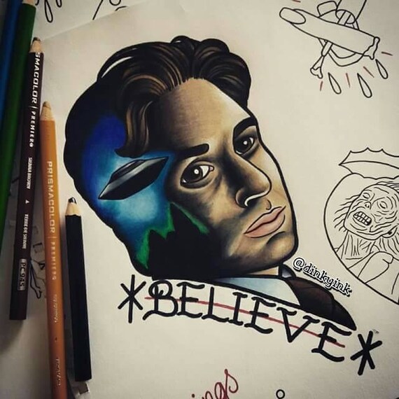 The X Files I Want To Believe Fox Mulder A4 Etsy