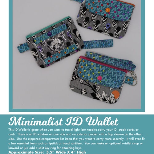 Minimalist ID Wallet PDF Pattern Instant Download With SVG Etsy
