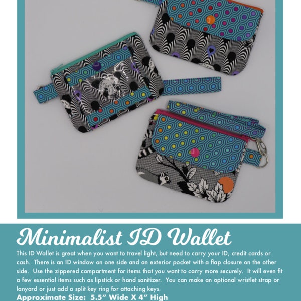 Minimalist ID Wallet PDF Pattern Instant Download with SVG File for Cricut Maker by Rosie & David Patterns