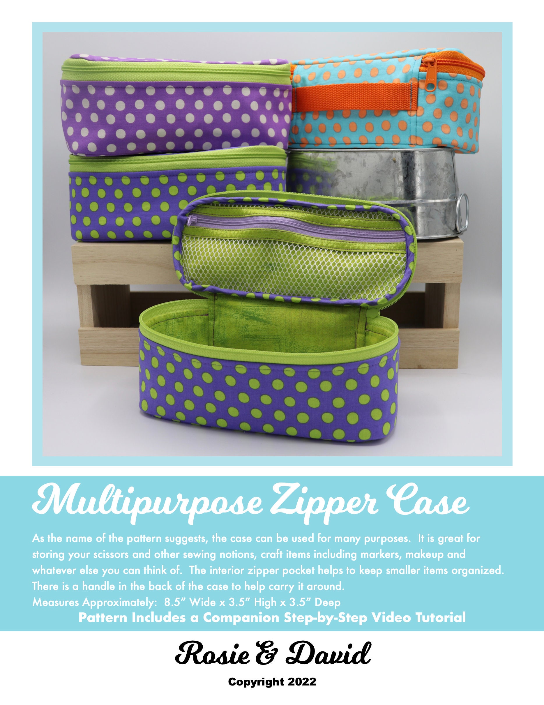 Multipurpose Zipper Case PDF Sewing Pattern Instant Download With Step ...