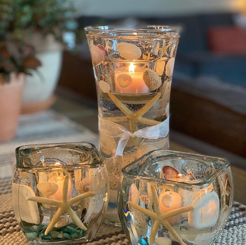 Seashell Candle Holder Reusable Tall Gifts for her Beach Etsy