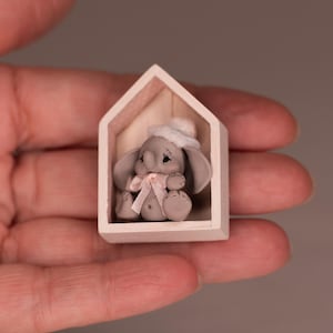 Poppenhuis miniatuur olifant | Schaal 1:12 | Speelgoeddier | Miniatuur olifant speelgoed