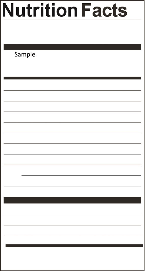 Nutrition Facts BLANK Template Standard Format For Designers Etsy UK