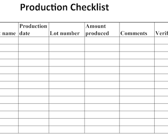 食品安全プログラム製造チェックリスト