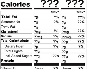 Food Facts Standard Format Vorlage FOOD Facts Label für Lebensmittelverpackungen. Sie benötigen Adobe Illustrator zum Herunterladen.